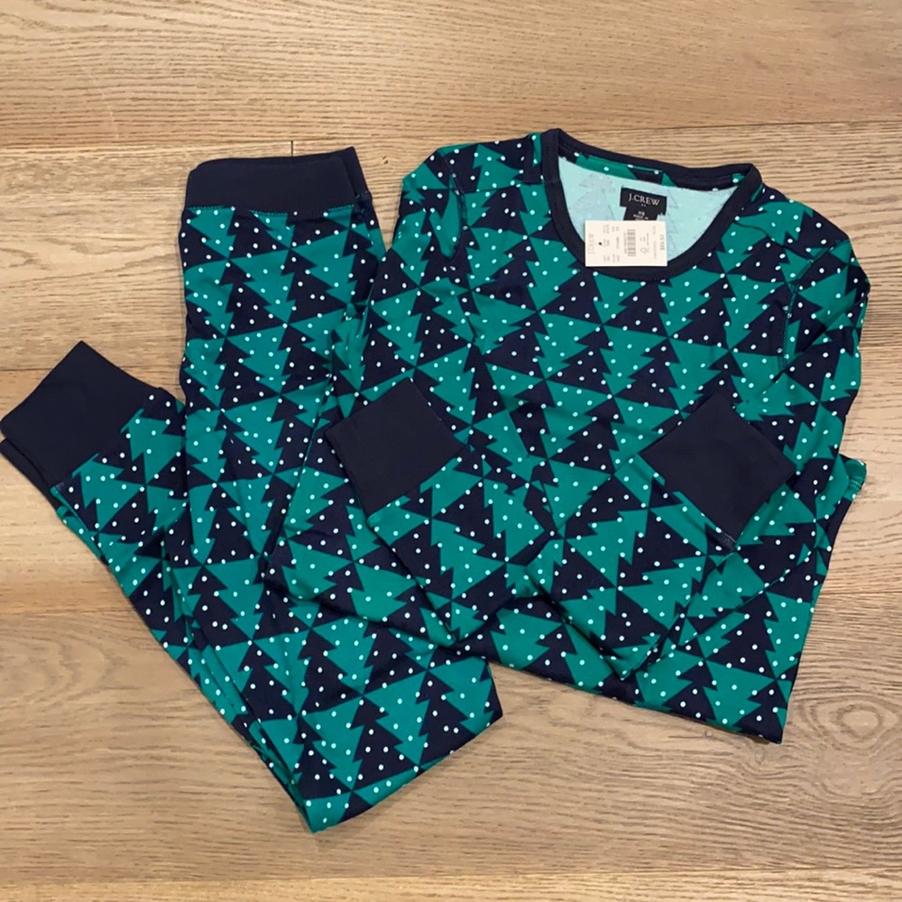 J Crew Winter Trees Cotton Sleep Set